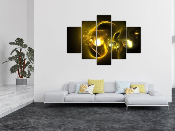 Apstraktna slina žutih kugli (150x105 cm)