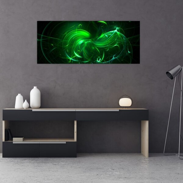 Slika - zelena apstrakcija (120x50 cm)