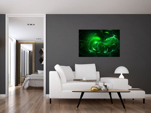 Slika - zelena apstrakcija (90x60 cm)