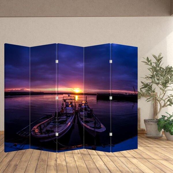 Paravan - Ribarski brodovi u luci (210x170 cm)