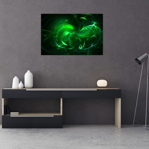 Slika - zelena apstrakcija (90x60 cm)