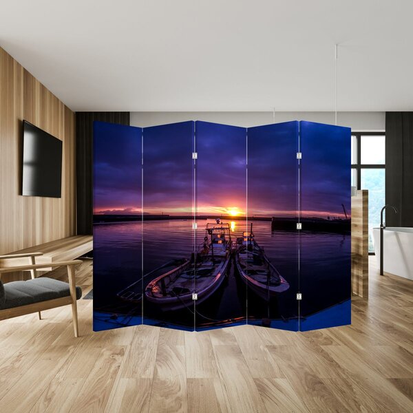Paravan - Ribarski brodovi u luci (210x170 cm)