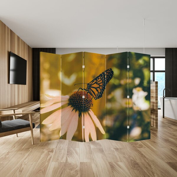 Paravan - Leptir na cvijetu (210x170 cm)