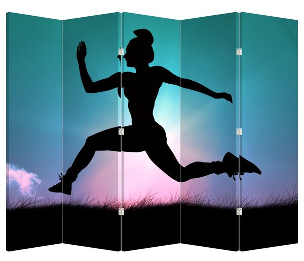 Paravan - Silueta žene koja skače (210x170 cm)