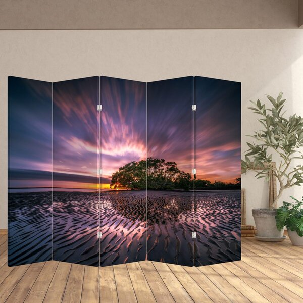 Paravan - Plaža u zalasku sunca (210x170 cm)