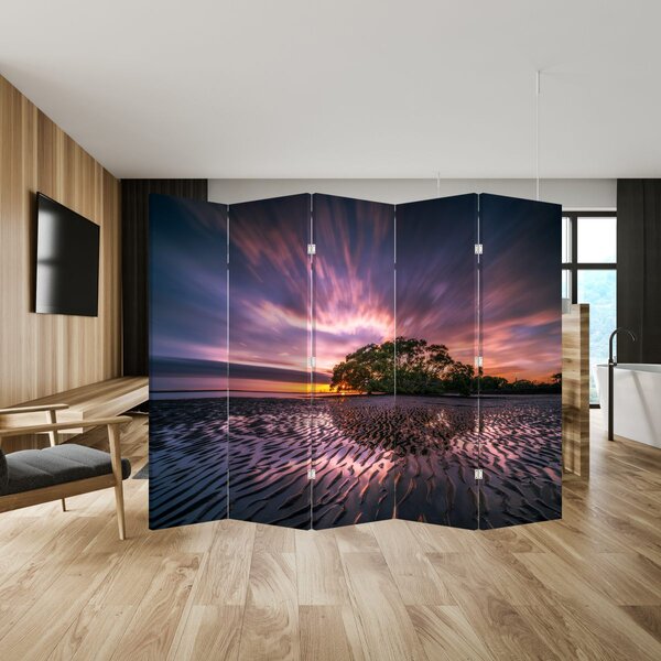 Paravan - Plaža u zalasku sunca (210x170 cm)