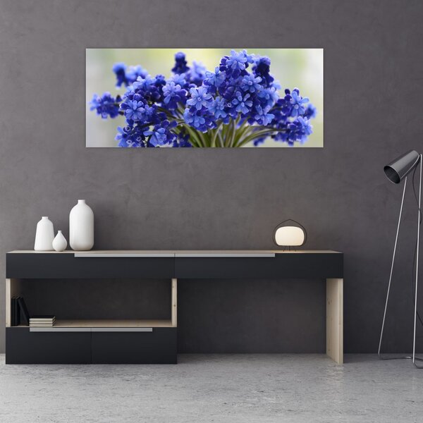Slika buketa plavog cvijeća (120x50 cm)