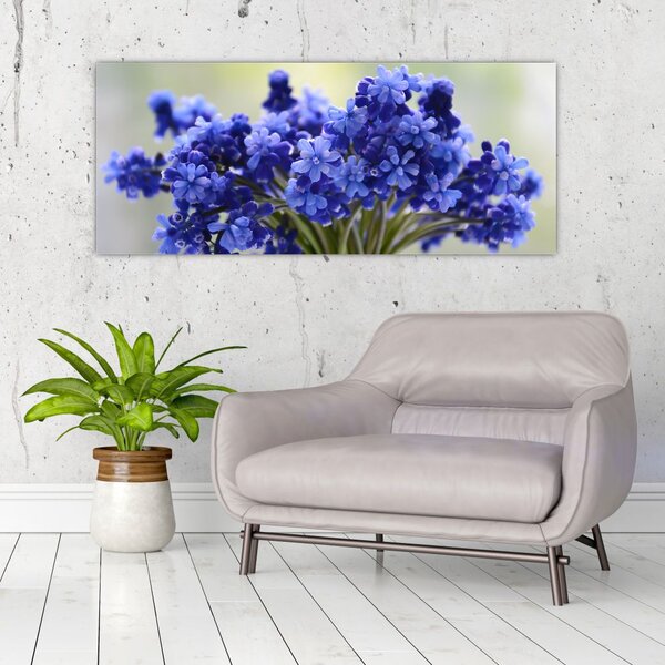 Slika buketa plavog cvijeća (120x50 cm)