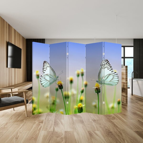 Paravan - Leptir na cvijetu (210x170 cm)