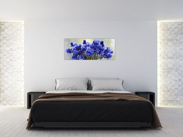Slika buketa plavog cvijeća (120x50 cm)