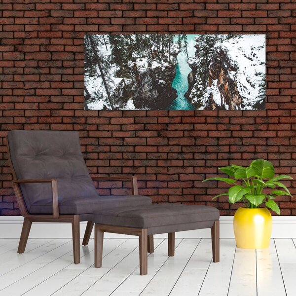 Slika - planinska rijeka zimi (120x50 cm)