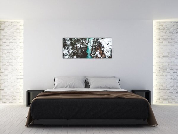 Slika - planinska rijeka zimi (120x50 cm)