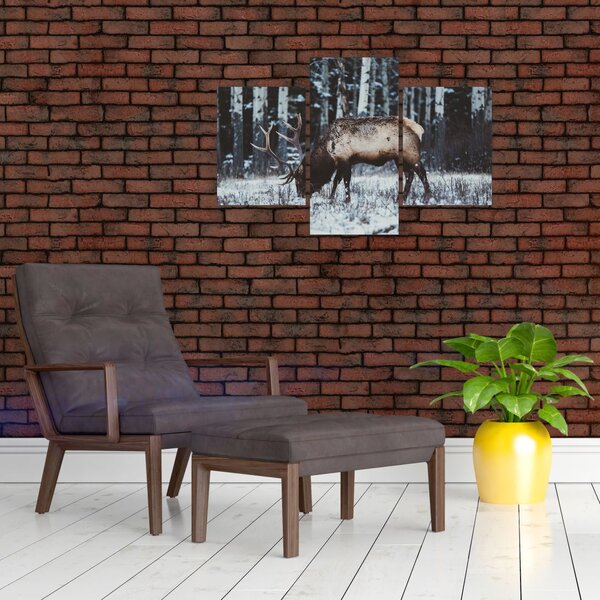 Slika - jelen zimi (90x60 cm)