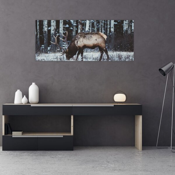 Slika - jelen zimi (120x50 cm)