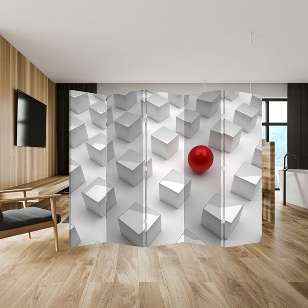 Paravan - Apstrakcija - kocka sa sferom (210x170 cm)