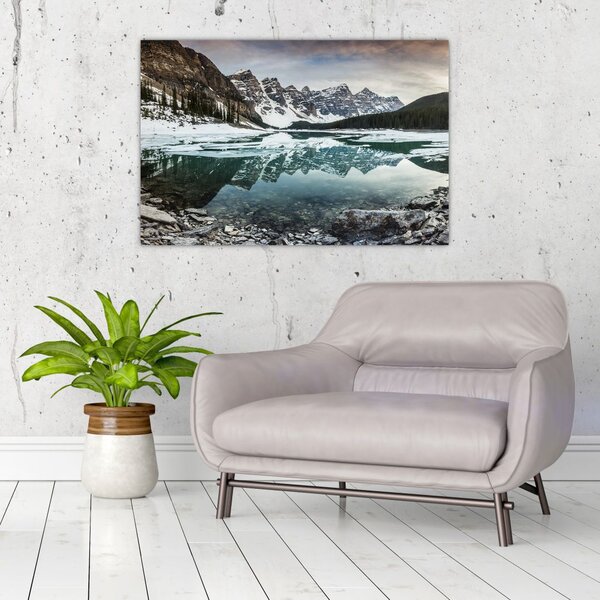 Slika - jezero zimi (90x60 cm)