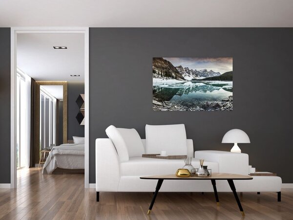 Slika - jezero zimi (90x60 cm)