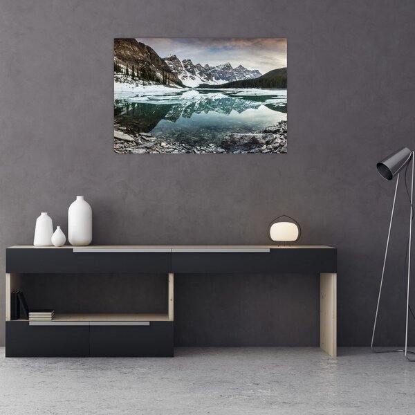 Slika - jezero zimi (90x60 cm)
