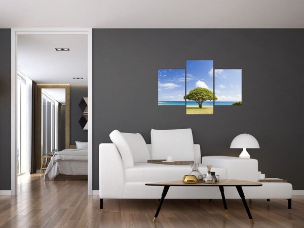 Slika plaže s drvetom (90x60 cm)