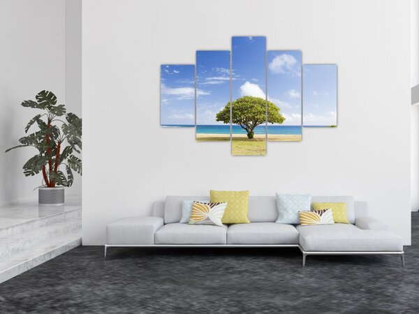 Slika plaže s drvetom (150x105 cm)