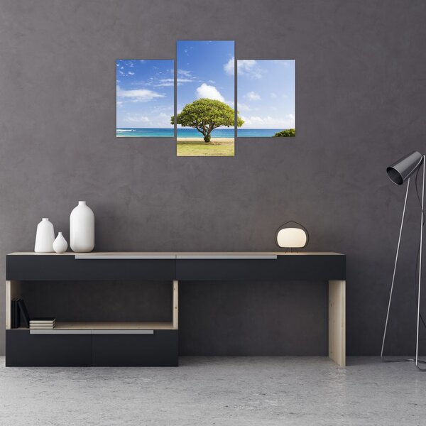 Slika plaže s drvetom (90x60 cm)