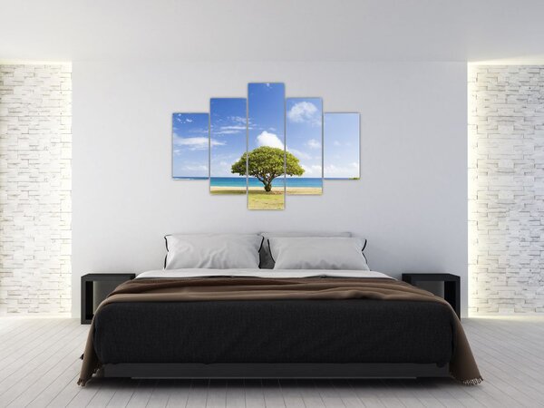Slika plaže s drvetom (150x105 cm)