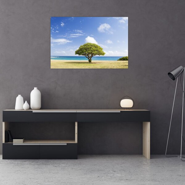 Slika plaže s drvetom (90x60 cm)