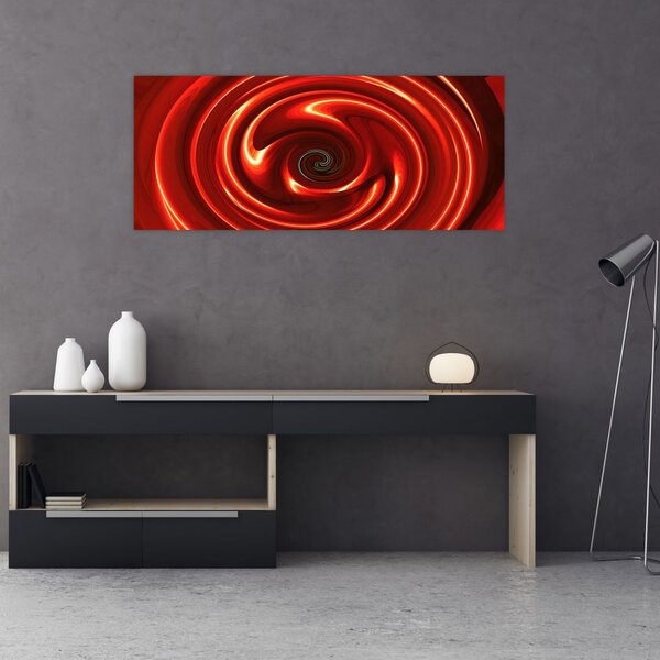 Apstraktna slika - crvena spirala (120x50 cm)