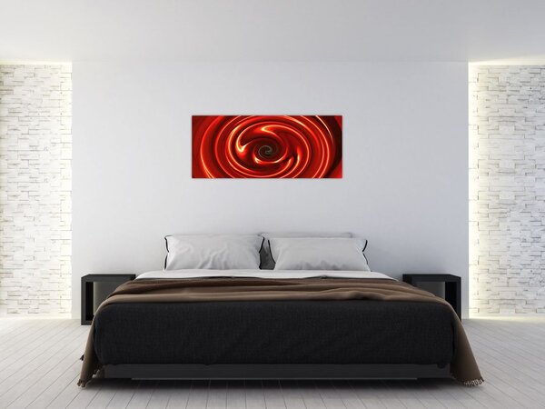 Apstraktna slika - crvena spirala (120x50 cm)