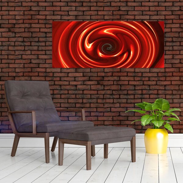 Apstraktna slika - crvena spirala (120x50 cm)