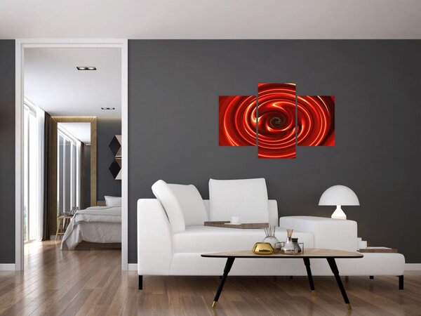 Apstraktna slika - crvena spirala (90x60 cm)