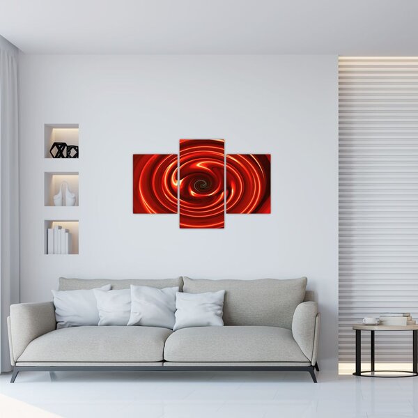 Apstraktna slika - crvena spirala (90x60 cm)