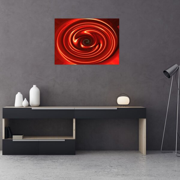 Apstraktna slika - crvena spirala (70x50 cm)