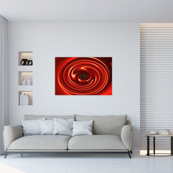 Apstraktna slika - crvena spirala (90x60 cm)