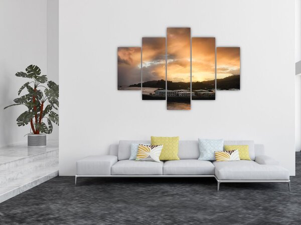 Slika - plaža s oblačnim nebom (150x105 cm)