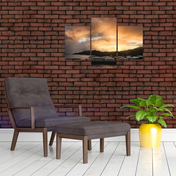 Slika - plaža s oblačnim nebom (90x60 cm)