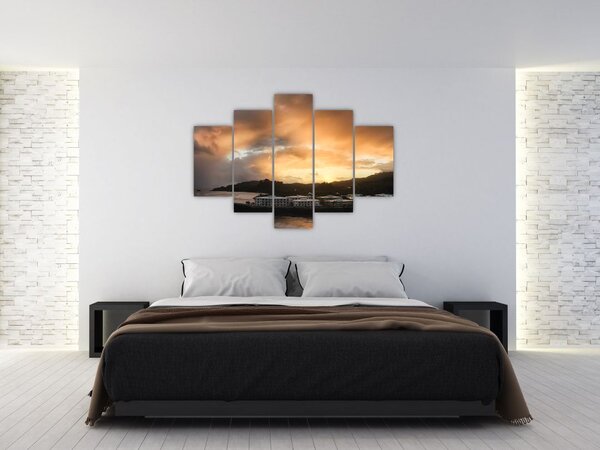 Slika - plaža s oblačnim nebom (150x105 cm)