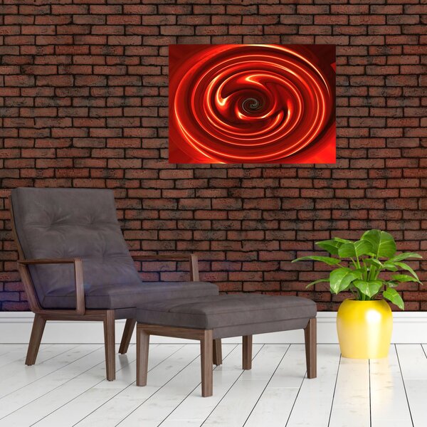 Apstraktna slika - crvena spirala (70x50 cm)