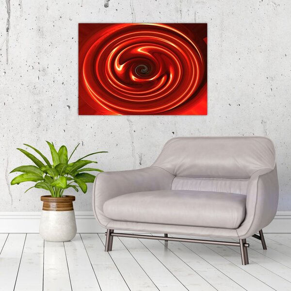 Apstraktna slika - crvena spirala (70x50 cm)