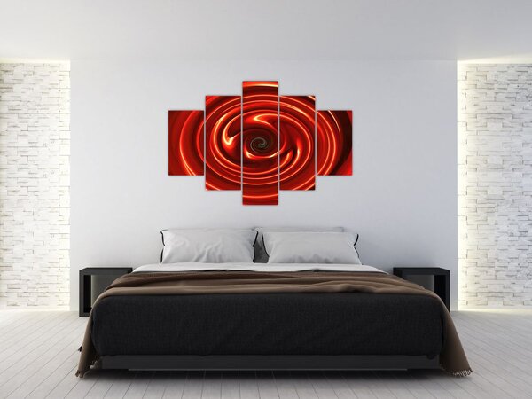 Apstraktna slika - crvena spirala (150x105 cm)