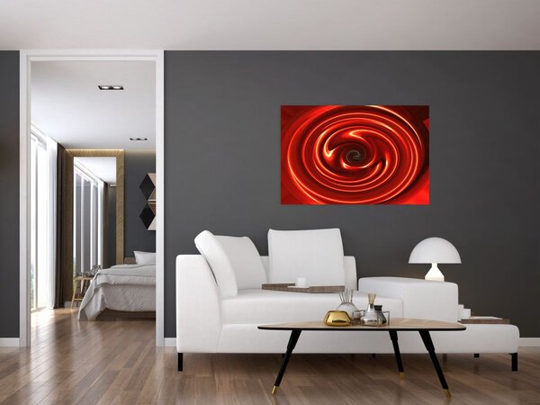 Apstraktna slika - crvena spirala (90x60 cm)