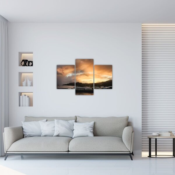 Slika - plaža s oblačnim nebom (90x60 cm)