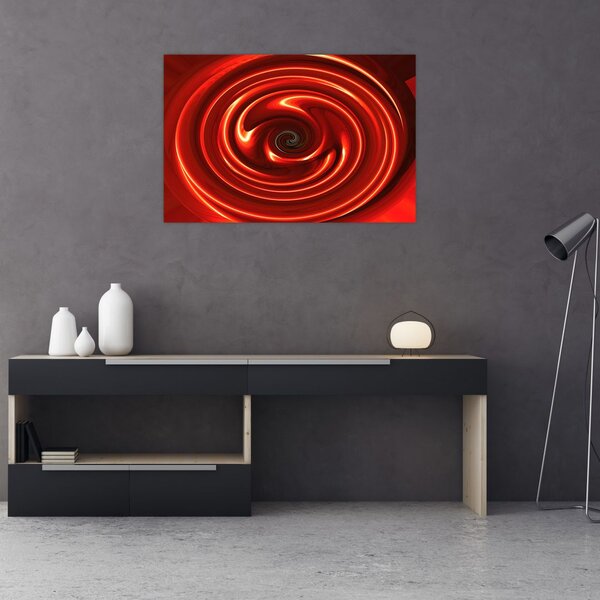 Apstraktna slika - crvena spirala (90x60 cm)