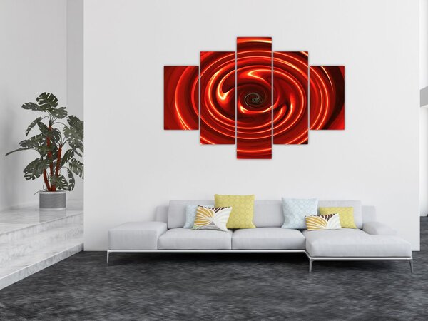 Apstraktna slika - crvena spirala (150x105 cm)