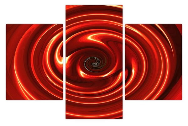 Apstraktna slika - crvena spirala (90x60 cm)