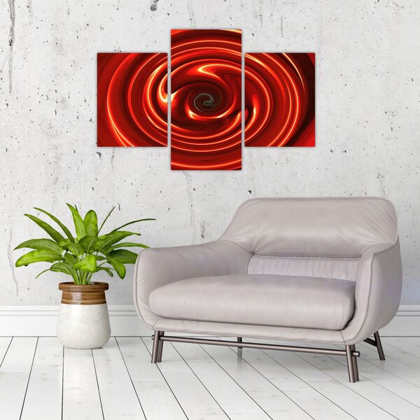 Apstraktna slika - crvena spirala (90x60 cm)