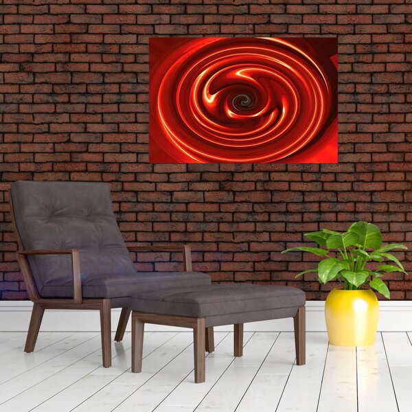 Apstraktna slika - crvena spirala (90x60 cm)