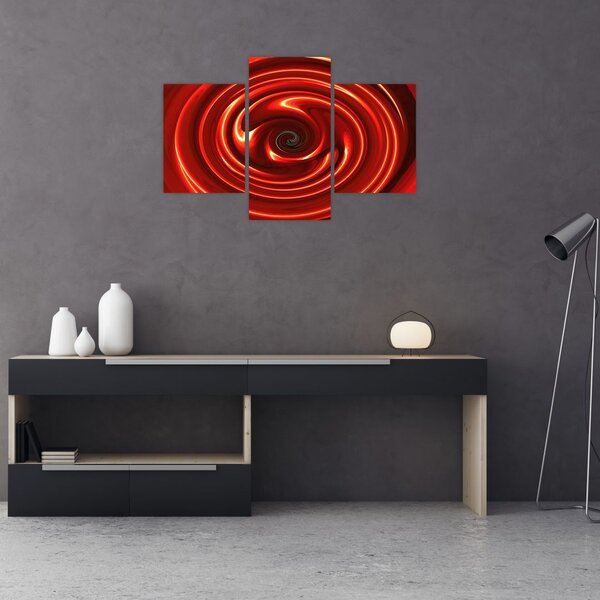 Apstraktna slika - crvena spirala (90x60 cm)