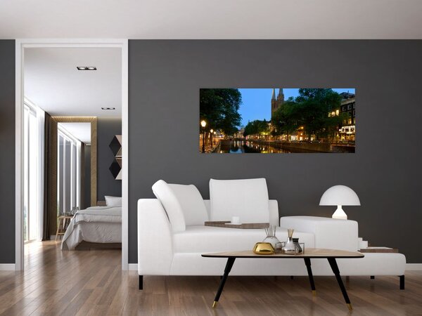 Noćna slika povijesnog grada (120x50 cm)
