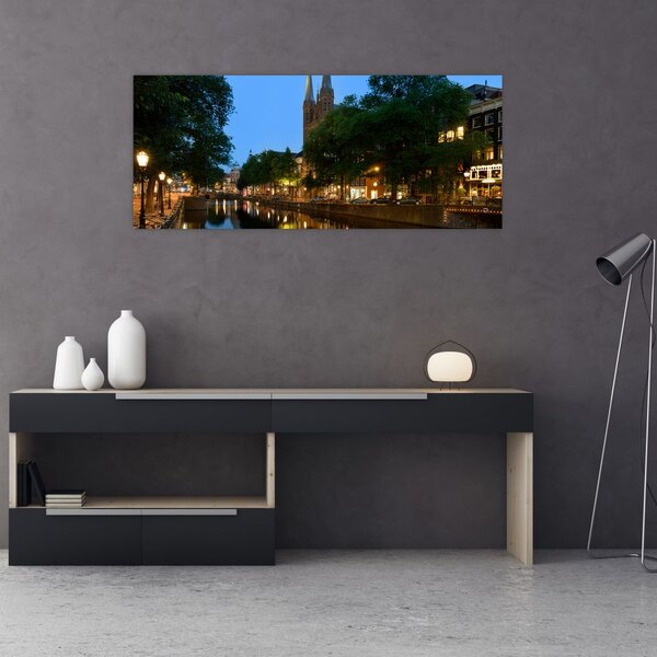 Noćna slika povijesnog grada (120x50 cm)